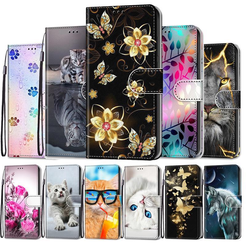 Cute Flip Case For Alcatel 1L 1S 2021 Case Leather Book Style Wallet Phone Cover For Alcatel 1S 2019 2020 Cases Anime Flower Bag
